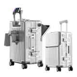 【多機能アルミフレームの新定番】lanbao スーツケース Mサイズ｜USBポート＆カップホルダー搭載で旅が“もっと自由”になる