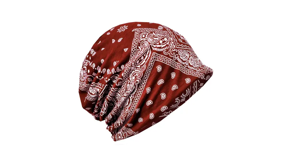 [レックス スタンダード] ニット帽 ペイズリー柄 ネックウォーマー キャップ 2way メンズ レディース CH080(レッド)