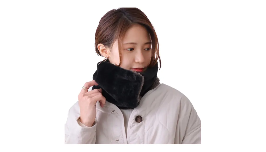 [LUCIANNA] ネックウォーマー レディース ボタン 着脱 フリース キッズ メンズ ボア ファー スヌード おしゃれ スポーツ ランニング 秋