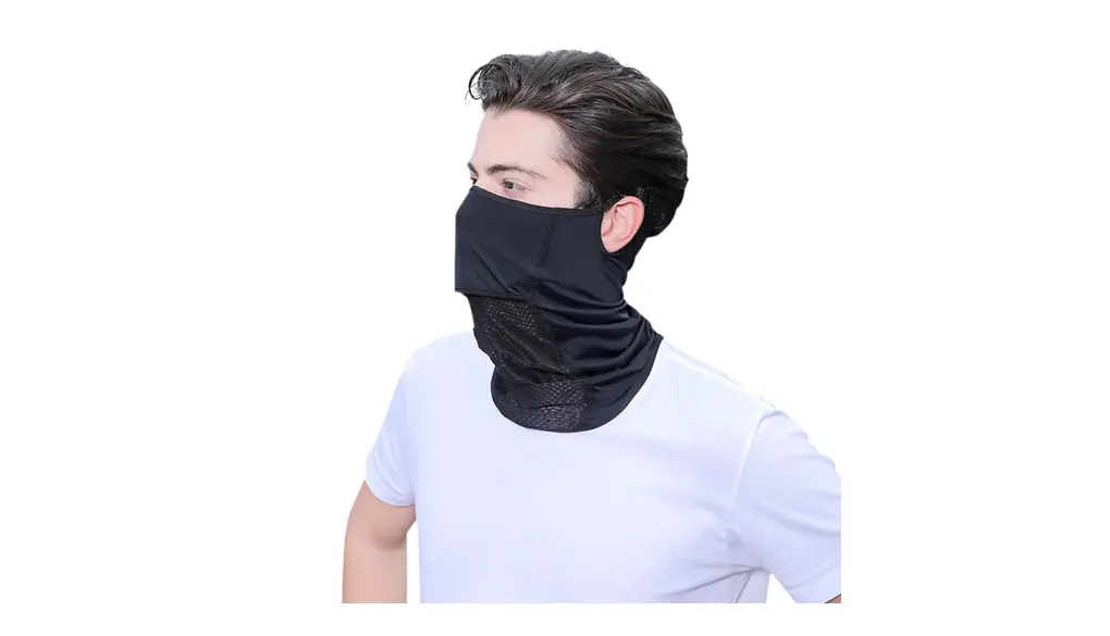 [MEPOKI] フェイスカバー ネックガード メンズ 夏用【開口部を設けた構造・息苦しくないフェイスカバー】【UPF50＋認証済み・接触冷感3-5℃】耳かけタイプ 肌に優しい UVフェイスガード ネックウォーマー 吸汗速乾