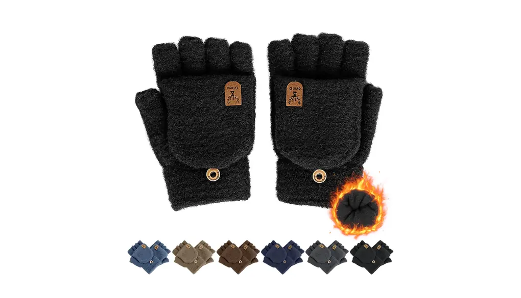 [MOWO] 手袋 メンズ 防寒手袋 冬 【2way使用・両面起毛素材・厳選された肌触りがいい生地】 指なし手袋 指出し ミトンカバー付き スマホ対応 暖かい 柔らかい ニット製 防寒 ミトン手袋 伸縮性 通勤 通学 ランニング キャンプ アウトドア 男女兼用