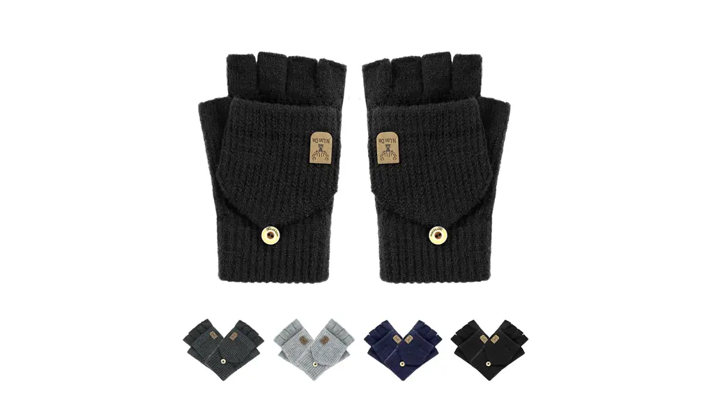 [MOWO] 手袋 メンズ 防寒手袋 指なし 冬 【肌に優しい素材x繊細なタッチ】【ウールよりも暖かい・指先が自由に】 指出し手袋 指無し手袋 ミトンカバー付き 暖かい 柔らかい スマホ対応 指切り 指ぬき ニット製 防寒 ミトン手袋 通勤 通学