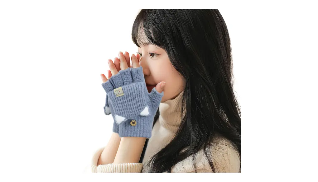[MOWO] 手袋 レディース 指なし手袋 【ふわふわ柔い・保温効果に 寒風ガード袖口】 冬 指出し レディース手袋 ミトン ニット製 フード手袋 半指手袋 厚手 暖かい かわいい スマホ対応 防寒防風 2WAY プレゼント 自転車 通勤・通学 旅行