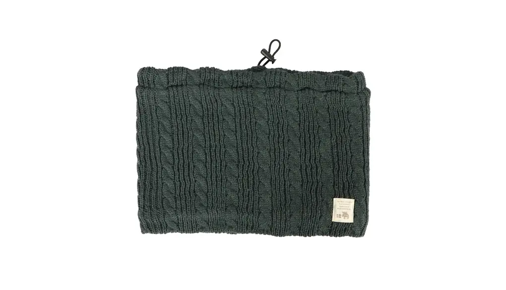 [モズ] ネックウォーマー レディース メンズ マフラー ストール ボア フリース 北欧 ブランド ロゴ 防寒 男女兼用 秋 冬 ケーブルニット チャコール