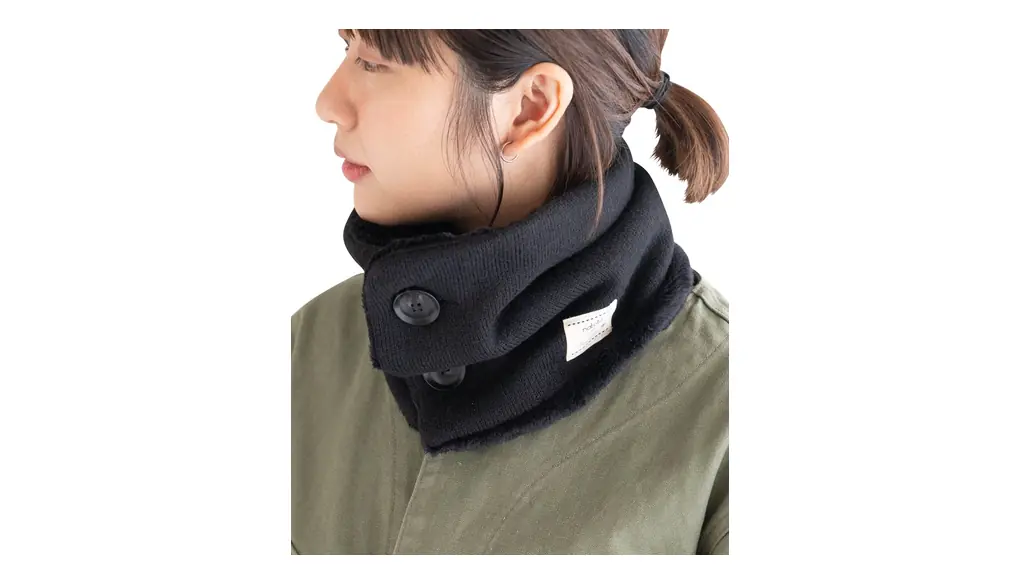 [ナコタ] ネックウォーマー ボタン付き マイクロボア ミックスヘザー ネックウォーマー 前開き 抗菌 防臭 防寒 冬 スヌード マフラー メンズ レディース 大きいサイズ