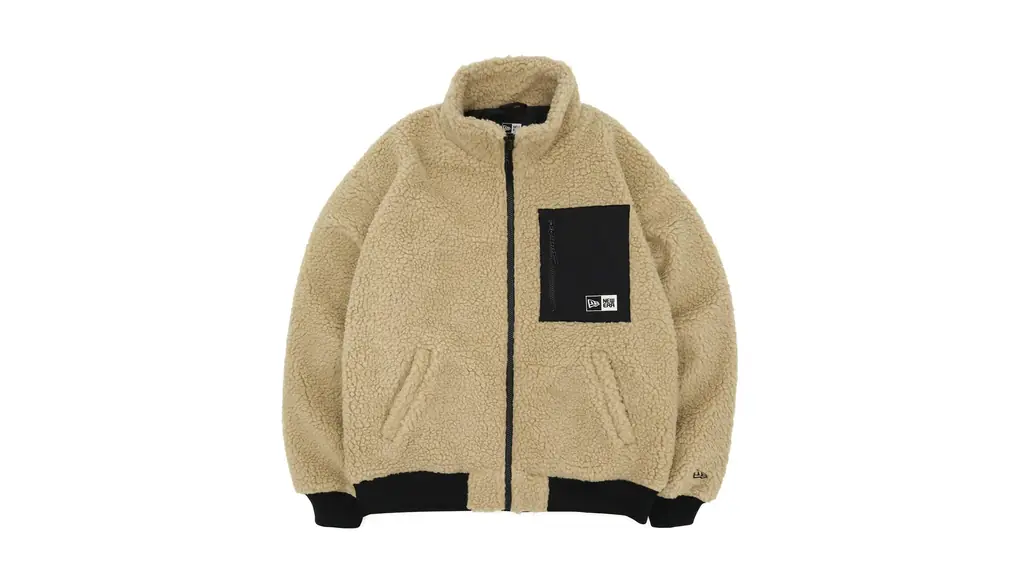 [ニューエラ] ボアジャケット BOXロゴ ONSPOTZ別注 フリースファー Boa Blouson Jacket Box Logo Patch