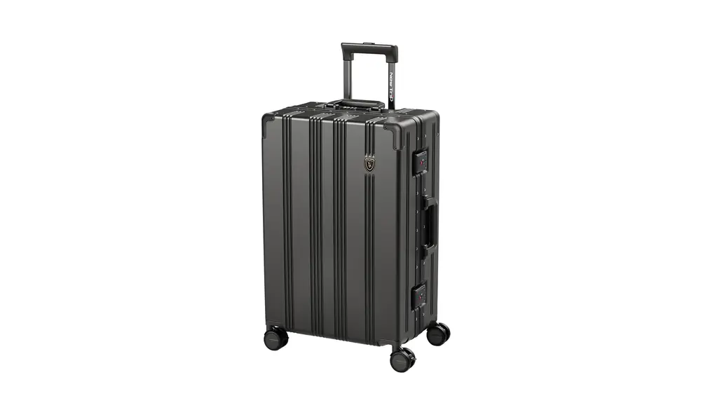 [New Trip] スーツケース キャリーケース アルミフレームタイプ 静音キャスター&ストッパー付き PC100%素材 耐衝撃 TSAロック 隠しフック ビジネス 出張 旅行 キャリーバッグ Mサイズ 4～7泊 ガンブラック色