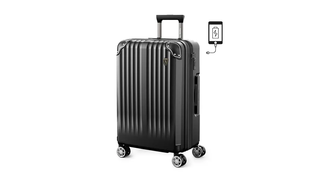 [New Trip] スーツケース キャリーケース 機内持ち込み PC100% 【拡張機能＆USBポート＆ストッパー機能＆カップホルダー付き】軽量 大型 S/M/Lサイズ キャリーバッグ 耐衝撃 大容量 ファスナータイプ ダブルキャスター TSAロック 海外 旅行 ビジネス 出張 （ブラック、Sサイズ/機内持ち込み/1～3泊）