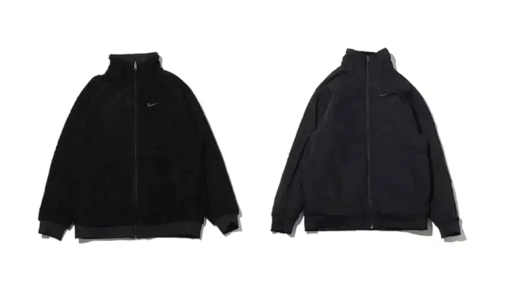 [ナイキ] SWOOSH スウッシュ ハイパイルフリース リバーシブル 厚手ボアジャケット 国内正規品 FQ8044 ブラック/アンスラサイト