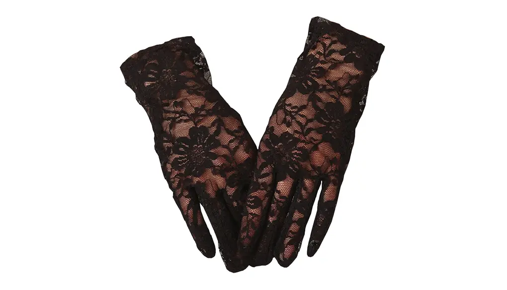 上品総レース ウェディンググローブ ショートグローブ (ブラック) 約8×20.5cm