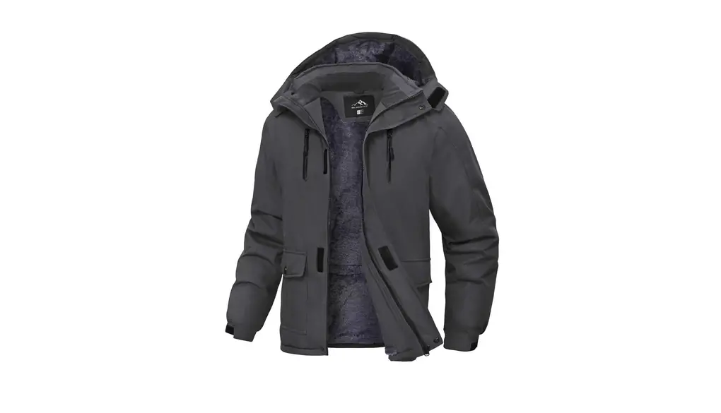 [Peakwell] アウトドア ジャケット メンズ 冬 マウンテンパーカー 裏起毛 フード付き ポケット付き 撥水加工 保温 取り外し可能 秋冬用 多機能 耐摩耗 バイク 防寒 防風