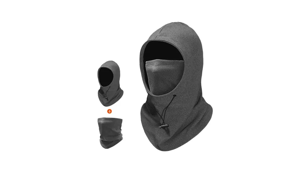 [PIROXIS] ネックウォーマー フード付きネックウォーマー フェイスカバー【ドローコードでフィット感を調節できる】首周りから頭まで寒さから隠れる フードウォーマー ネックカバー ヘルメット対応 防寒・防風対策