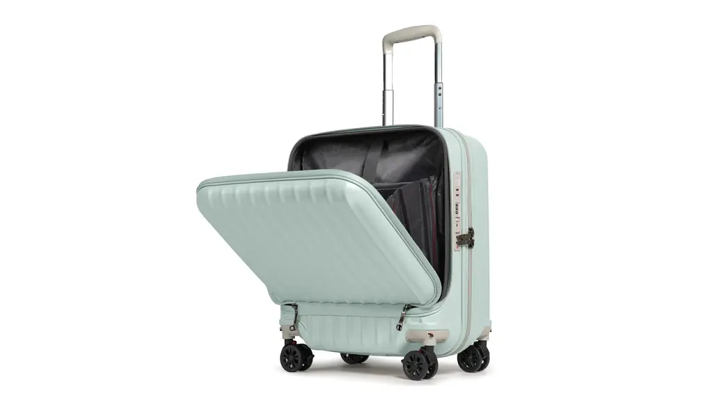 [プロエボ] スーツケース フロントオープン 機内持ち込み 37L 外せるキャスター ドリンクホルダー キャリーケース キャリーバッグ TSAロック ダイヤル サスペンション ストッパー ダブルキャスター 10013 1～3泊 3.64kg 37L 3辺合計110.5cm ([em34] エンボスセレストブルー/Sサイズ / 1～3泊前後対応)