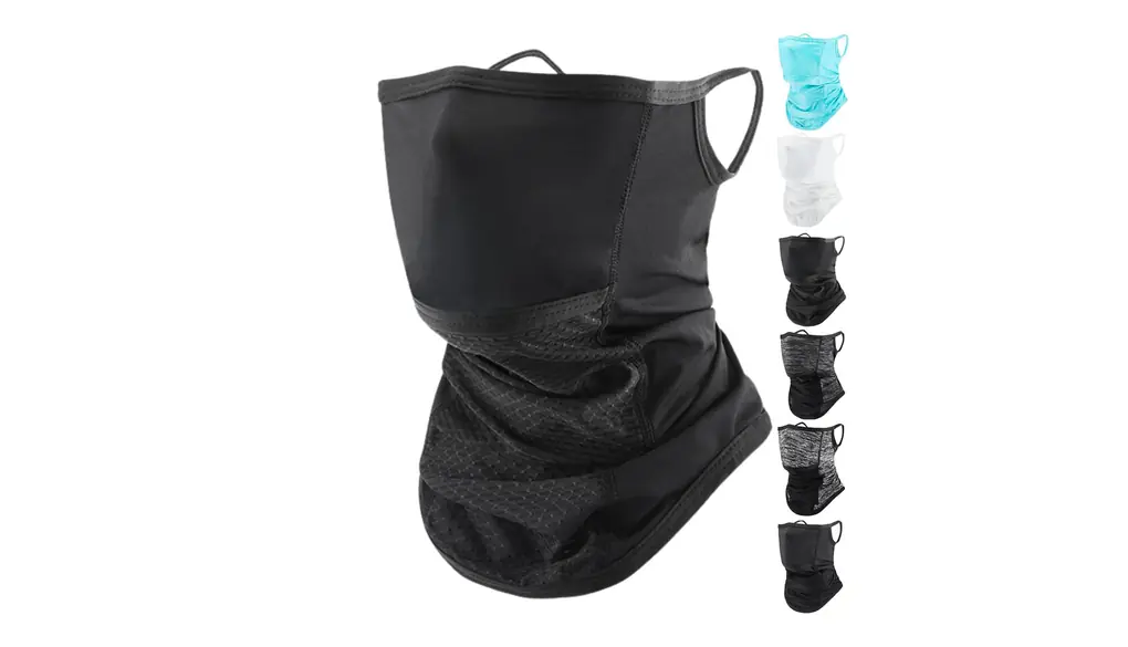 [リブラー] フェイスカバー UVカット 開口デザイン ネックガード 冷感 夏用 ネックウォーマー 薄手 サラサラ生地 耳かけ 飲み物が飲める 息苦しくない UPF50+ 日焼け防止 吸汗速乾 防風 防塵 スポーツ ゴルフ テニス バイク 自転車 男女兼用