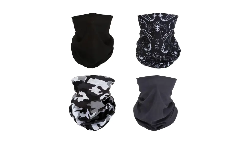 [SMEHCF] 多目的バンダナ 4枚 レディース メンズ ヘッドバンド バラクラバ ヘア ヘッドスカーフ フェイスハーフ エアソフトペイントボールマスク ネックゲイター 通気性 洗濯可能 再利用可能 迷彩 カシューフラワー ブラック グレー