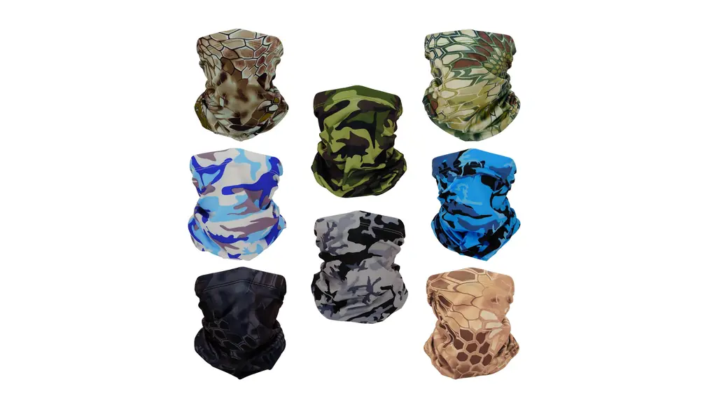 [SMEHCF] 8枚セット 冷却ネックゲイター 多目的バンダナ レディース メンズ ヘッドバンド バラクラバ ヘア ヘッドスカーフ フェイス ハーフマスク カモフラージュ パイソン ネイビー ロイヤルスカイブルー ブラウン デザートイエロー アーミーグリーン ライトグレー