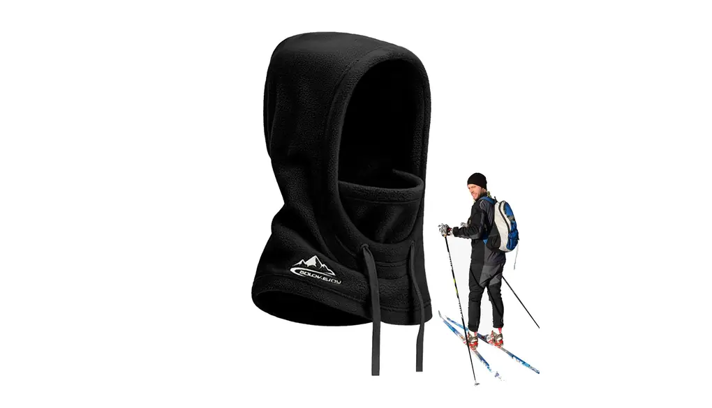 ネックウォーマー フェイスカバー 帽子 防寒防風ポーラーフリーススキーフードソフト 3 In 1 ネックフード 目出し帽 フードウォーマー ネックカバー 冬用 調節可能なドローストリング付き、暖かさ、スキー、登山、秋、冬、乗馬に多機能