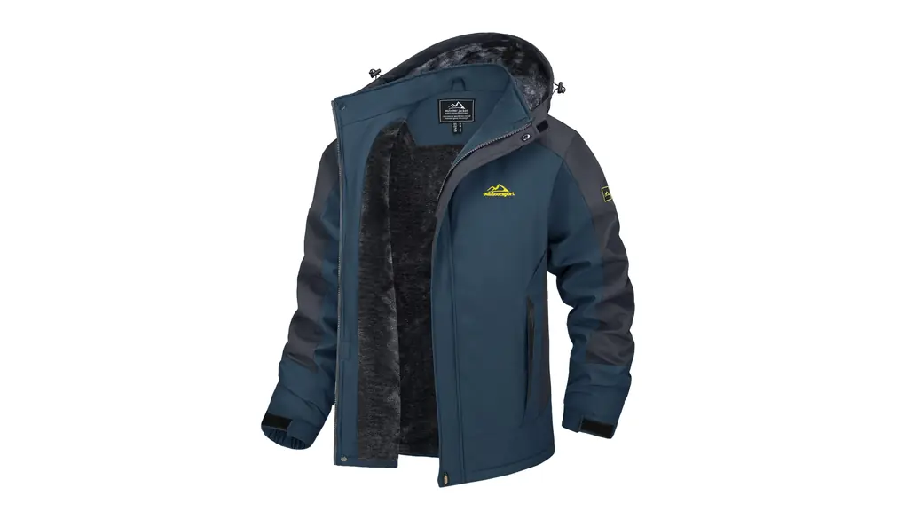 [TACVASEN] アウトドア 登山服 メンズ 裏ボアジャケット 保温 防寒着 撥水 クライミングジャケット スキーウエア アウター フード着脱可能