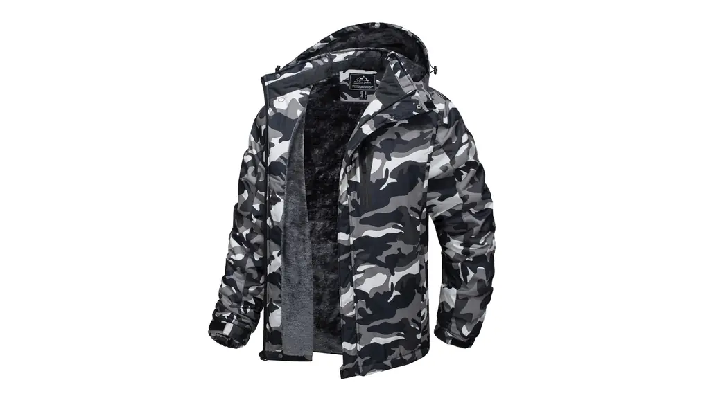 [TACVASEN] アウトドアジャケット メンズ 暖かい 釣り 防寒着 はっ水 ウィンドブレーカー マウンテンパーカー 大きいサイズ 裏起毛 スキーウェア フード付き