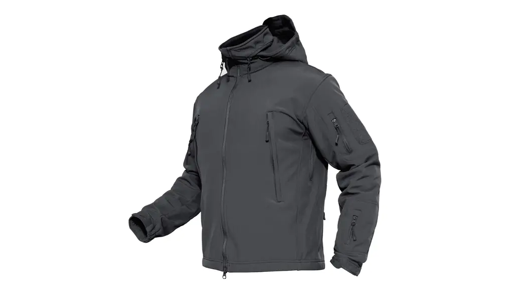 TACVASEN アウトドア タクティカル ジャケット フリース ブルゾン 裏起毛 上着 多機能 ジャンバー ハイネック フード付き 収納可能