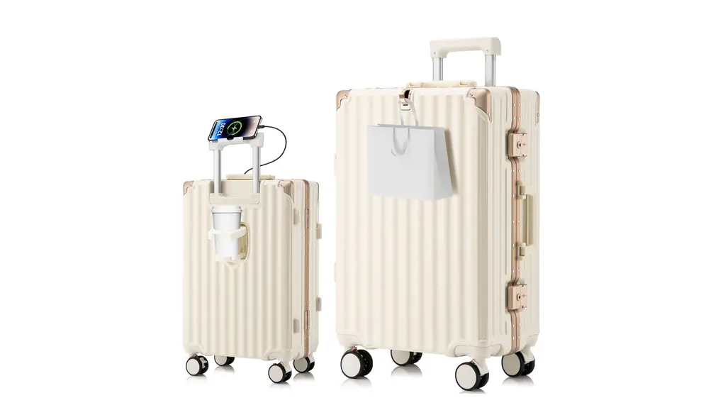 [Tatsui] スーツケース 機内持ち込み キャリーケース アルミ フレーム タイプ 大容量 ストッパー付き 耐衝撃 USBポート TSAローク搭載 カップホルダー付き 隠しフック機能 便利グッズ キャリー ケース 軽量 静音 大型 360度回転キャスター キャリーバッグ ビジネス 出張 旅行