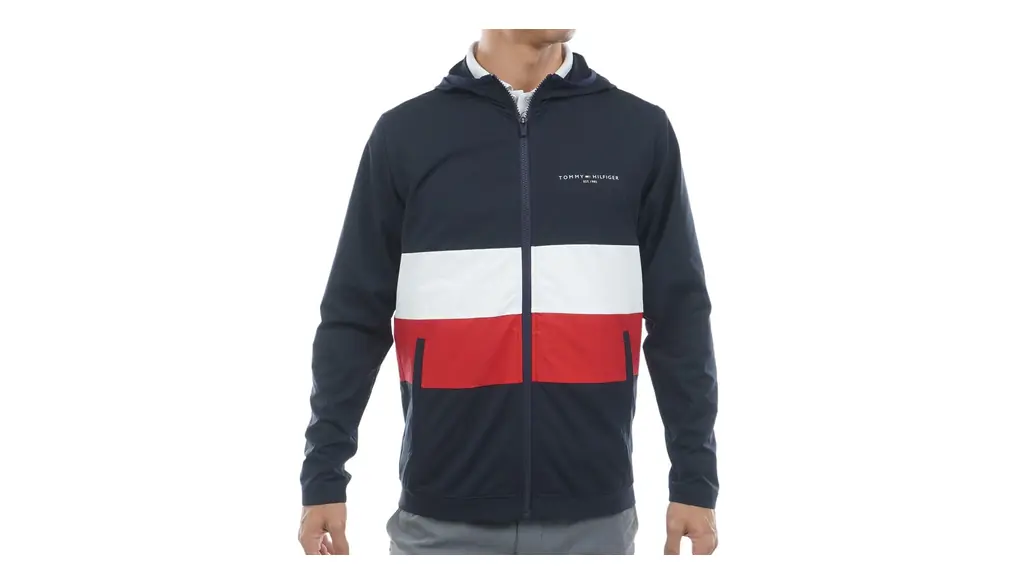 [トミー ゴルフ] フリースジャケット TOMMY HILFIGER GOLF(トミー ヒルフィガー ゴルフ) メンズゴルフウェア スウェット フーディ－ジャケット ネイビー LLサイズ THMA559 LL
