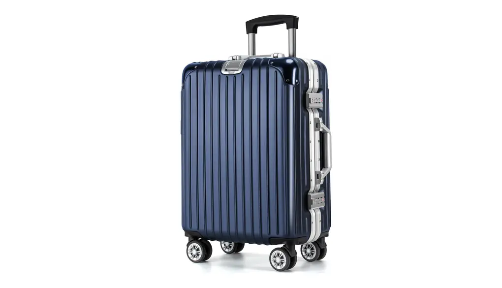 [VARNIC] スーツケース キャリーケース キャリーバッグ アルミフレーム 大型 静音 ダブルキャスター 耐衝撃 360度回転 TSAダイヤルロック 旅行 出張 (M, ブルー)