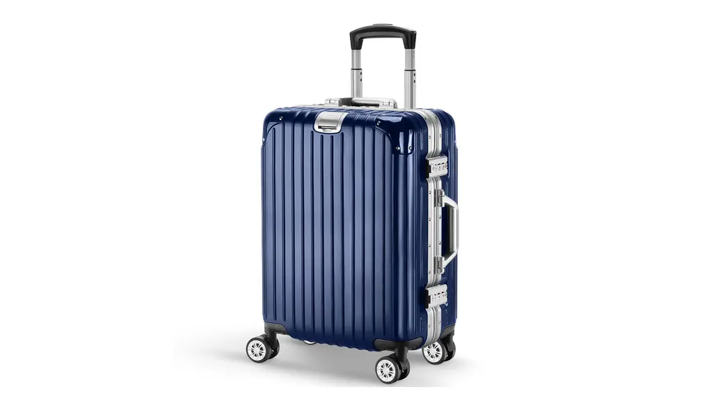 [VARNIC] スーツケース アルミフレーム 多機能 キャリーバッグ 機内持ち込み 超軽量 キャリーケース 大容量 乾湿分離ポケットつき 静音 ダブルキャスター 耐衝撃 保護コーナーパッド付き 360度回転 TSAローク搭載 旅行 ビジネス 出張 学生用キャリーケース (ブルー, S サイズ/機内持込/38.5L(1～3泊))