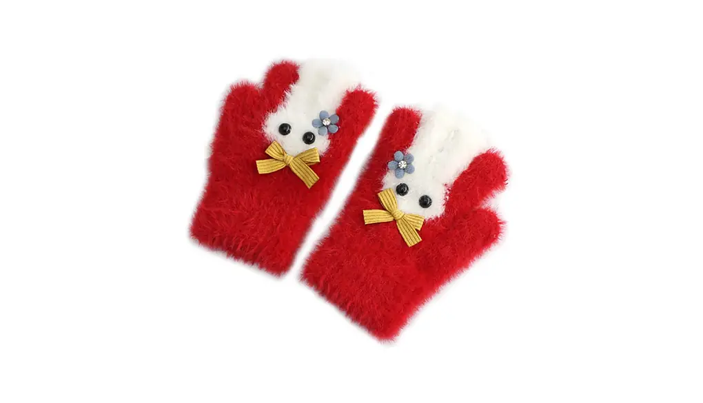 [eigenn] 手袋 モコモコ ガールズ 女の子 キッズ グローブ リボン 兎 通園 通学 ボア あたたかい 秋冬 保温 防寒 小学生 お出かけ
