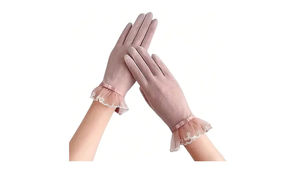 [Ekieta] 手袋 レディース UVカット夏用 総レース 女性手袋紫外線防止 薄手グローブ UV対策 日焼け防止 滑り止め通勤・通学・自転車・運転用かわいい花柄