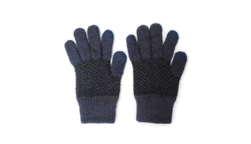 [GlovesDEPO] のびのびあったかニット手袋 ジグザグボーダー柄 日本製 メンズ