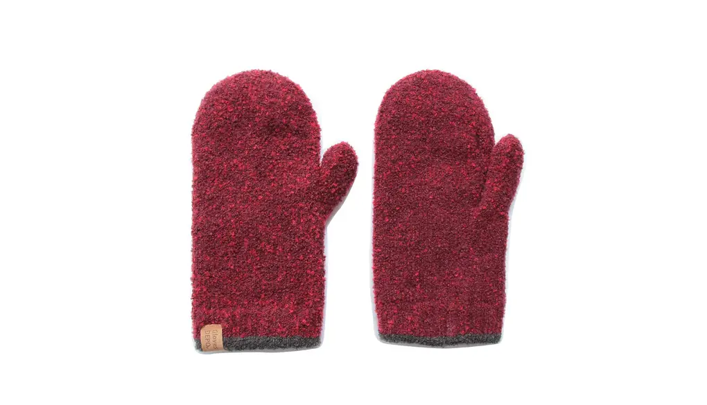 [GlovesDEPO] モコモコスリット付きミトン手袋 指紋認証対応スマホ用手袋