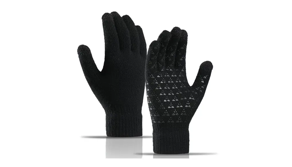 [LEZOOY] 手袋 ニット メンズ スマホ対応 グローブ 冬 裏起毛 弾性手首 快適フィット 防風 防寒 滑り止め 厚手 保温 バイク サイクリング 通勤 通学 男女兼用 ワンサイズ